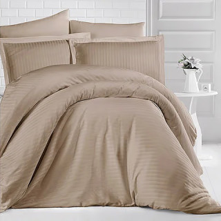 Постельное белье ТМ Aran Clasy сатин страйп Acik Kahve