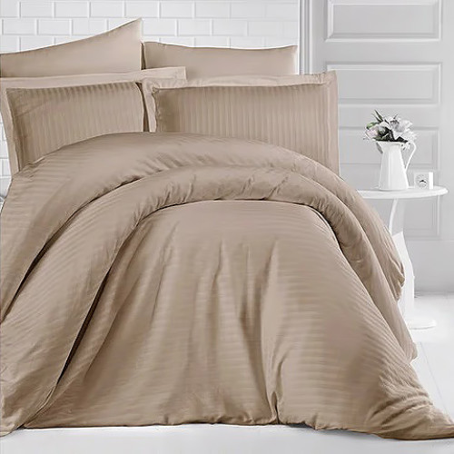 Постельное белье ТМ Aran Clasy сатин страйп Acik Kahve