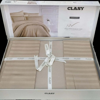 Постельное белье ТМ Aran Clasy сатин страйп Acik Kahve