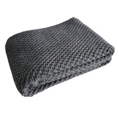 Плед в'язаний дитячий ТМ Aren 110х80 Соти Сірий темний