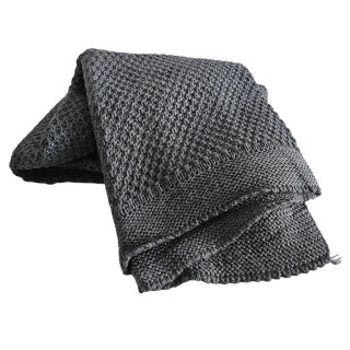 Плед вязаный детский ТМ Aren 110х80 Соты Серый темный