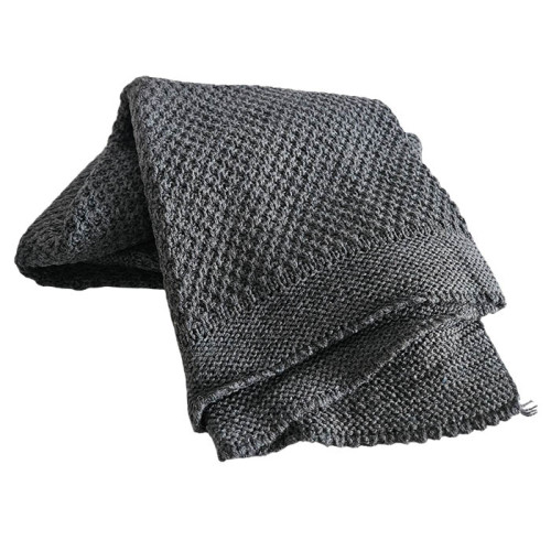 Плед вязаный детский ТМ Aren 110х80 Соты Серый темный