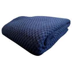 Плед вязаный детский ТМ Aren 110х80 Соты Синий темный