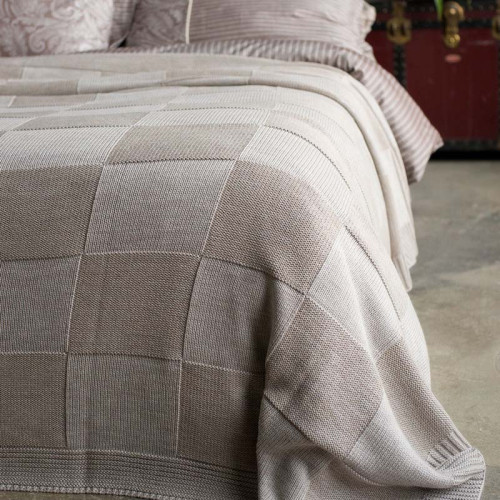 Покрывало вязаное хлопковое ТМ Betires Aspen Beige
