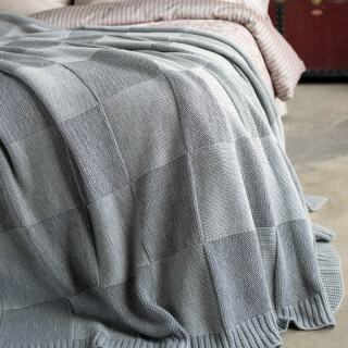 Покрывало вязаное хлопковое ТМ Betires Aspen Grey Light