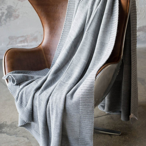 Покрывало вязаное хлопковое ТМ Betires Aspen Grey Light
