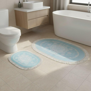 Набір килимків для ванної кімнати ТМ Brillant Home PasPas Seti Blue 2 шт
