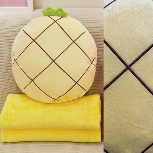 Подушка декоративная круглая с пледом АНАНАС