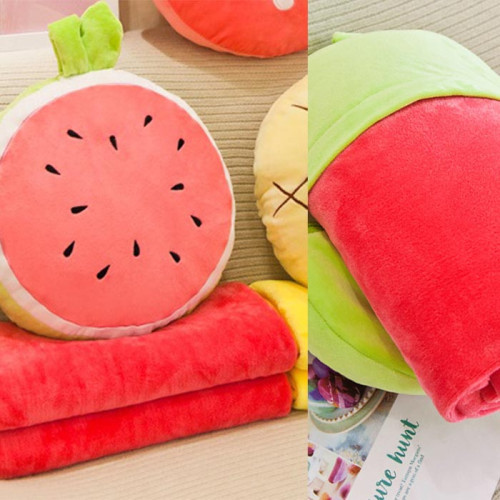 Подушка декоративна кругла з пледом КАВУН