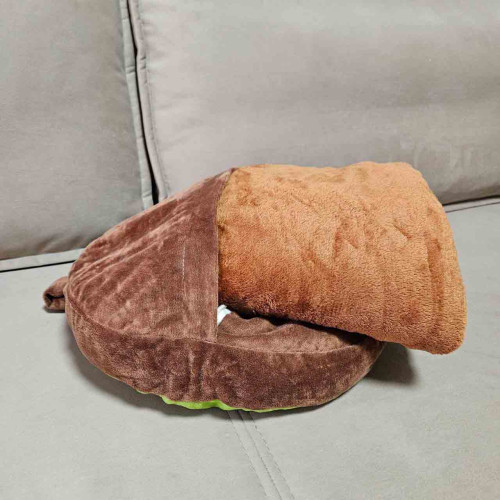 Подушка декоративная круглая с пледом КИВИ