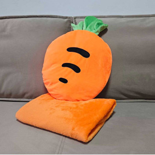 Подушка декоративная круглая с пледом МОРКОВКА