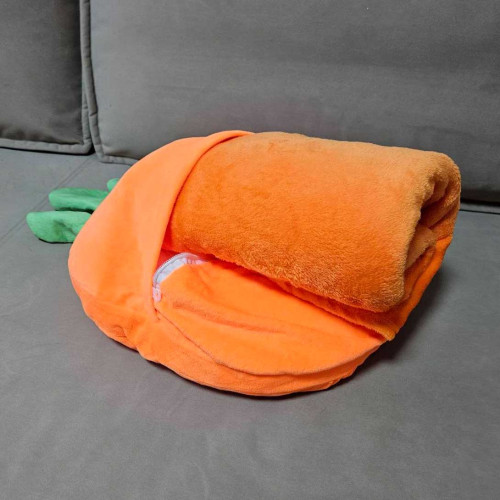 Подушка декоративна кругла з пледом МОРКВА