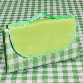 Килимок-сумка для пікніка водостійкий Клітинка зелений 150х100