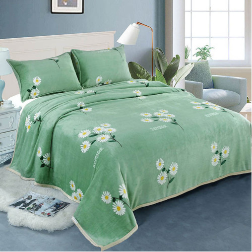 Плед микрофибра с кантом Ромашки