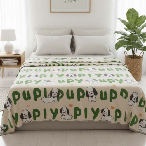 Плед микрофибра с кантом Щеночек