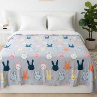 Плед микрофибра с кантом Зайчики