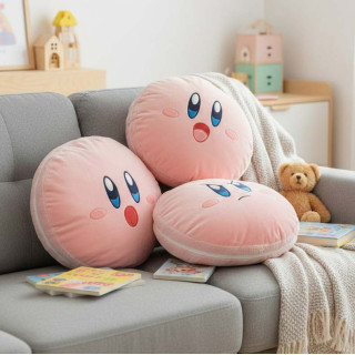 Подушка декоративная круглая Смайлик розовый d40