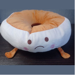 Подушка-сидушка декоративная круглая Смайлик желтый ГРУСТНЫЙ