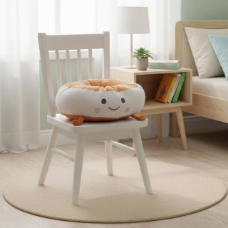 Подушка-сидушка декоративная круглая Смайлик желтый УЛЫБКА