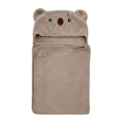 Накидка дитяча з капюшоном ТМ Koloco мікрофібра Koala Beige 80х120