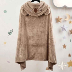 Накидка дитяча з капюшоном ТМ Koloco мікрофібра Koala Beige 80х120