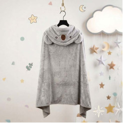Накидка дитяча з капюшоном ТМ Koloco мікрофібра Koala Grey 80х120