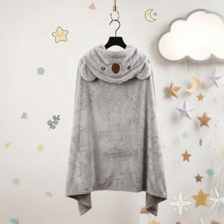 Накидка дитяча з капюшоном ТМ Koloco мікрофібра Koala Grey 80х120