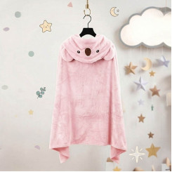 Накидка дитяча з капюшоном ТМ Koloco мікрофібра Koala Pink 80х120