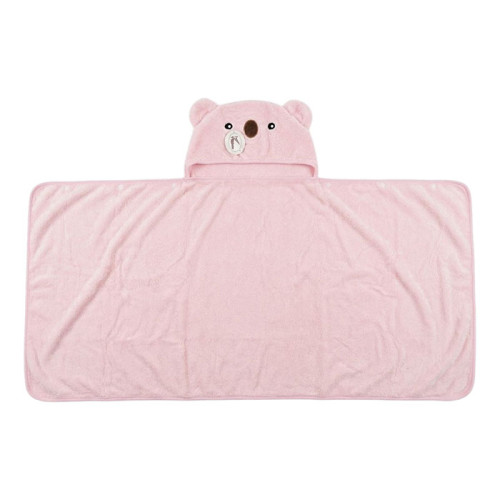 Накидка детская с капюшоном ТМ Koloco микрофибра Koala Pink 80х120