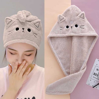 Чалма для сушки волос из микрофибры CAT 25х65 бежевая