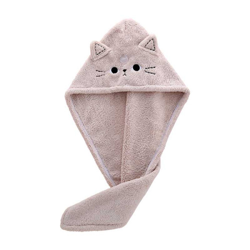 Чалма для сушки волос из микрофибры CAT 25х65 бежевая