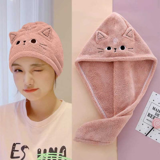Чалма для сушки волос из микрофибры CAT 25х65 терракотовая 