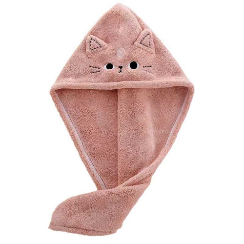 Чалма для сушки волос из микрофибры CAT 25х65 терракотовая 