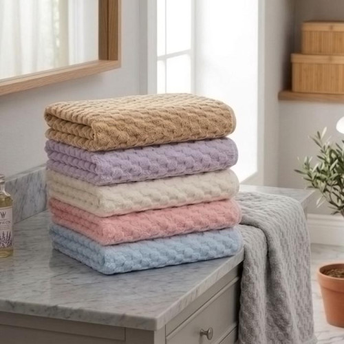 Набір рушників мікрофібра 3D однотонні 35х70 6 шт