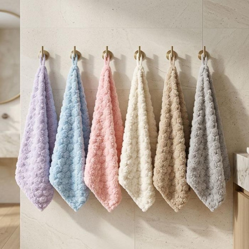 Набір рушників мікрофібра 3D однотонні 35х70 6 шт