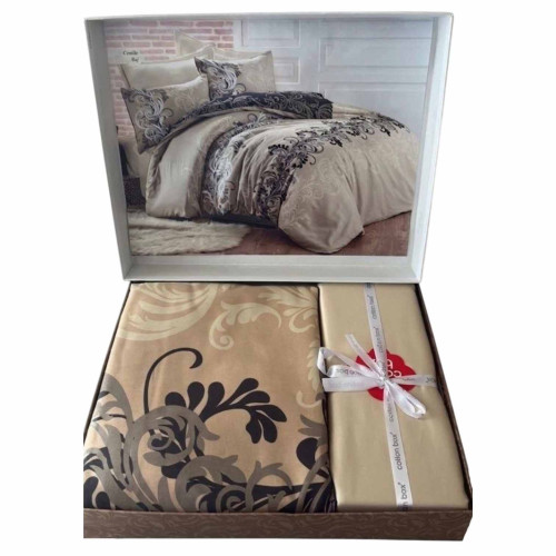 Постельное белье ТМ Cotton Box сатин Saten Line Cemily Bej