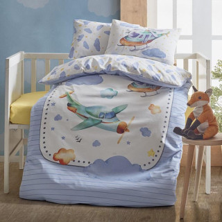 Детское постельное белье в кроватку Cotton Box ранфорс Air Plane Mavi
