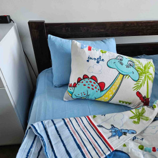 Дитяча постільна білизна в ліжечко Cotton Box фланель Dino Mavi