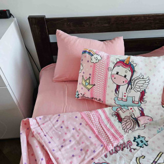 Дитяча постільна білизна в ліжечко Cotton Box фланель Unicorn Pembe
