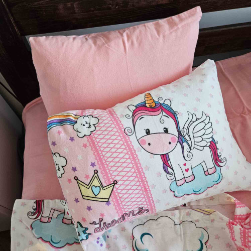 Дитяча постільна білизна в ліжечко Cotton Box фланель Unicorn Pembe