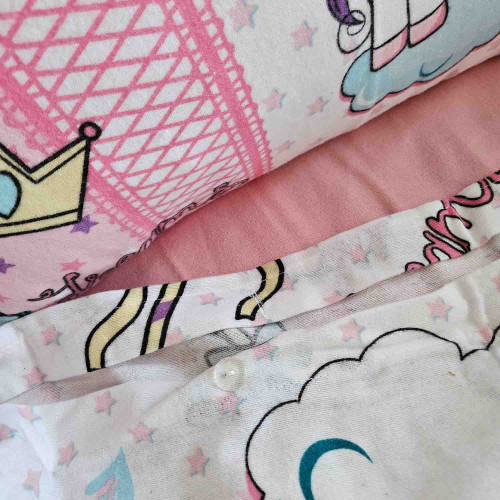 Дитяча постільна білизна в ліжечко Cotton Box фланель Unicorn Pembe