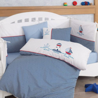 Набор в кроватку с защитой ТМ Cotton Box Lux Nakisli Sailor
