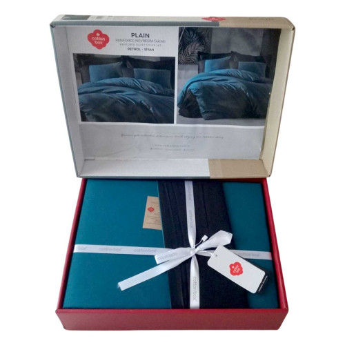 Постільна білизна ТМ Cotton Box ранфорс PLAIN Petrol-Siyah