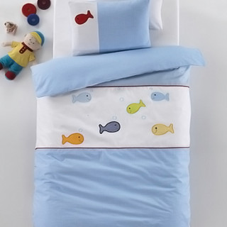 Детское постельное белье в кроватку Cotton Box ранфорс Akvarium Mavi