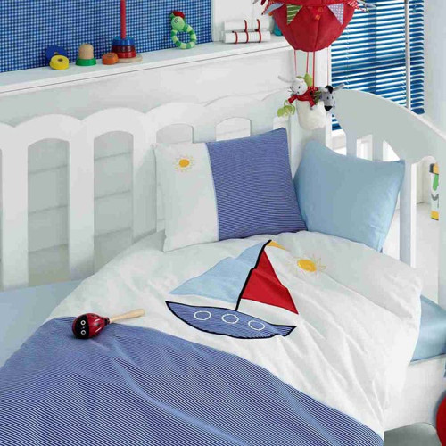 Детское постельное белье в кроватку Cotton Box ранфорс Yelkenli Mavi