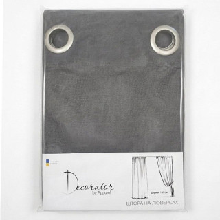 Штора на люверсах ТМ Decorator Sparta 145х280 53 серая
