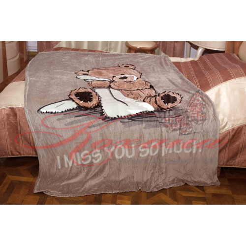 Плед микрофибра Elway детский Мишка Miss You