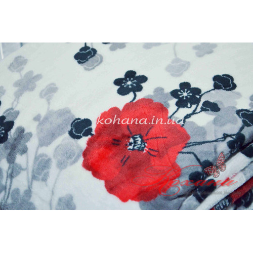 Плед микрофибра облегченный ТМ Koloco Красный цветок