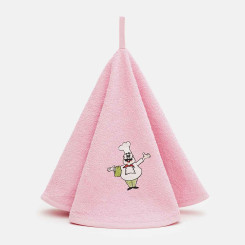 Рушник махровий круглий кухоний Fushia Кухар рожевий