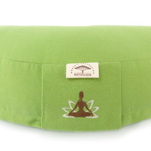 Подушка для медитації та йоги з гречаним лушпинням салатова